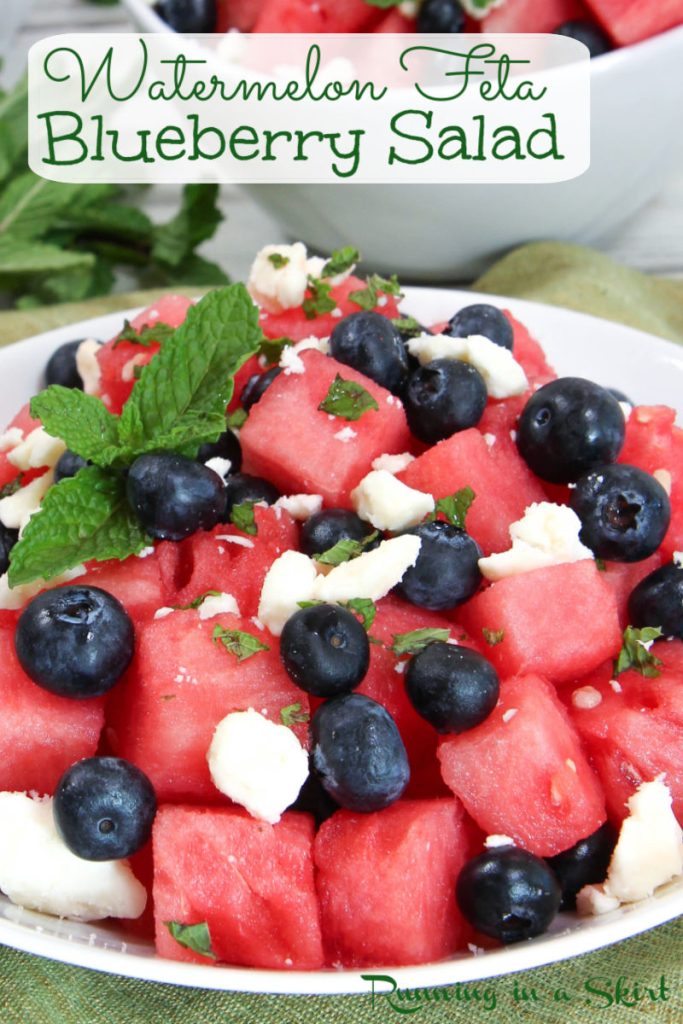 Watermelon Blueberry Salad with Feta Pinterest Pin