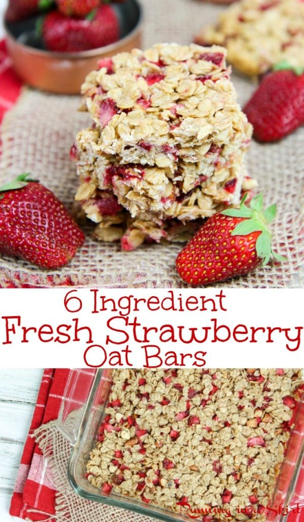 6 Ingredient Oatmeal Fresh Strawberry Bars