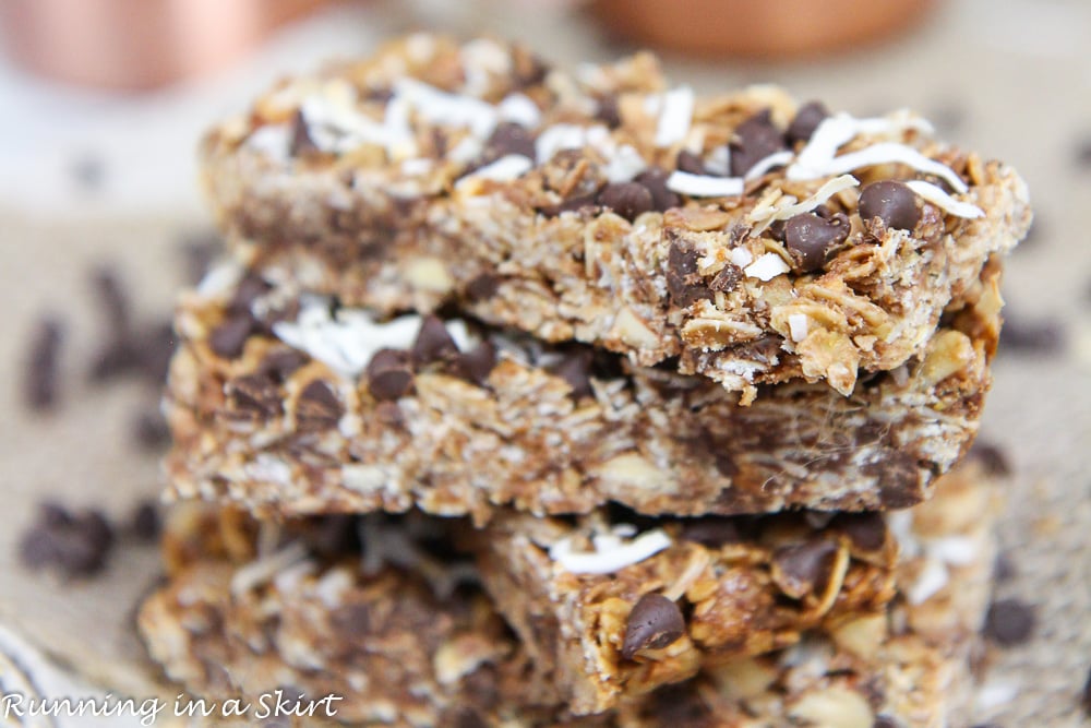 Chocolate Chip Coconut Clean Eating Oatmeal Bars