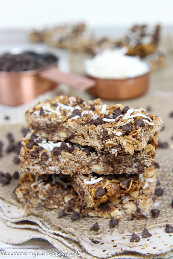 Chocolate Chip Coconut Clean Eating Oatmeal Bars