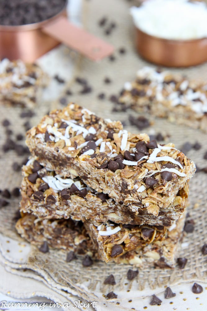 Chocolate Chip Coconut Clean Eating Oatmeal Bars