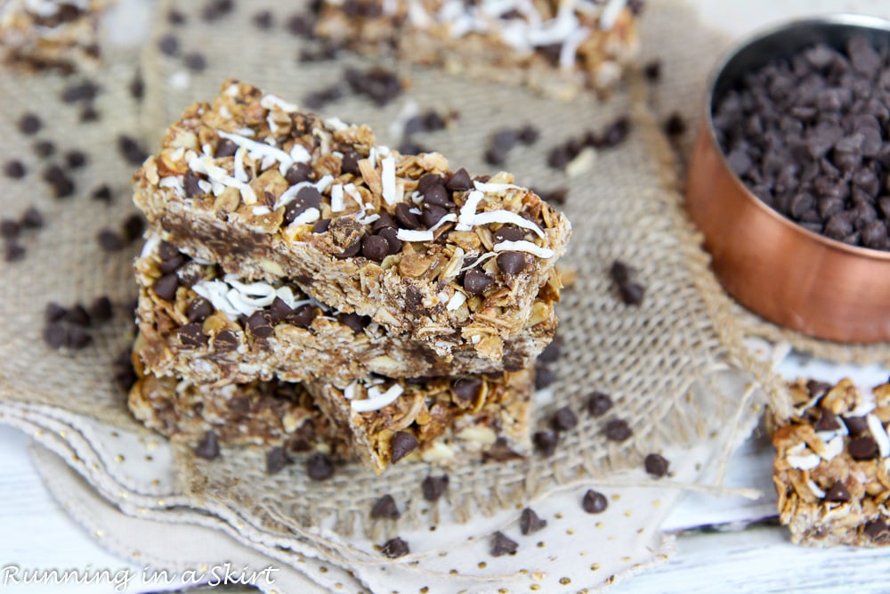 Chocolate Chip Coconut Clean Eating Oatmeal Bars