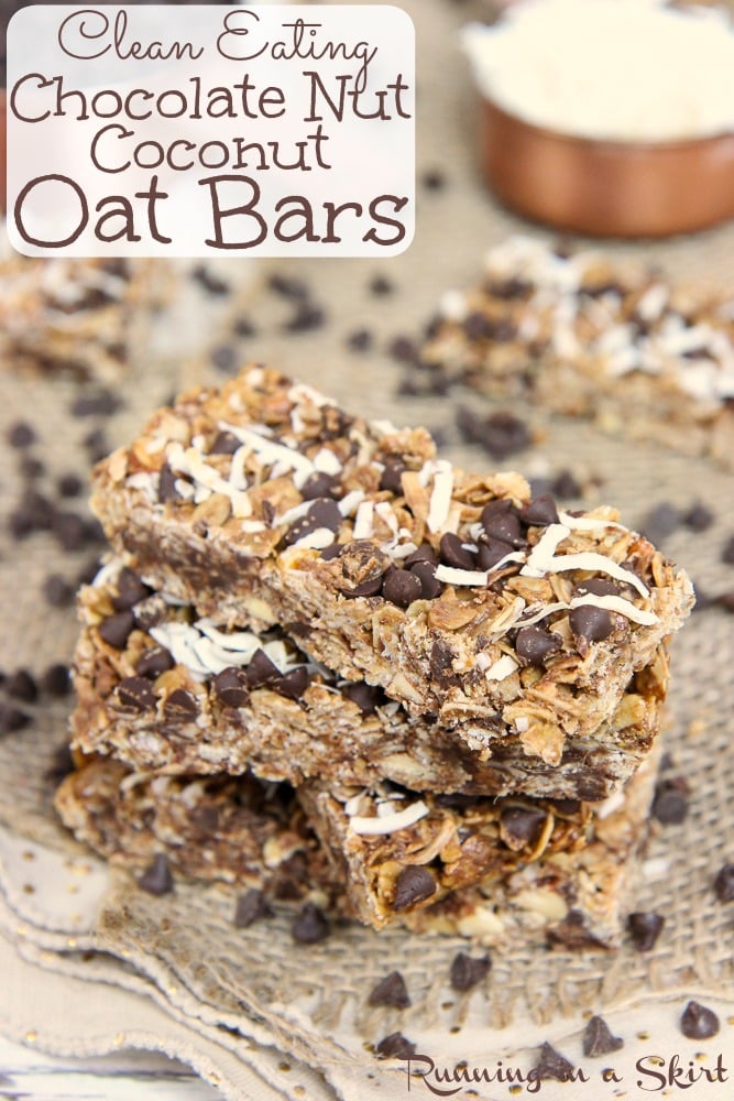 Chocolate Chip Coconut Clean Eating Oatmeal Bars