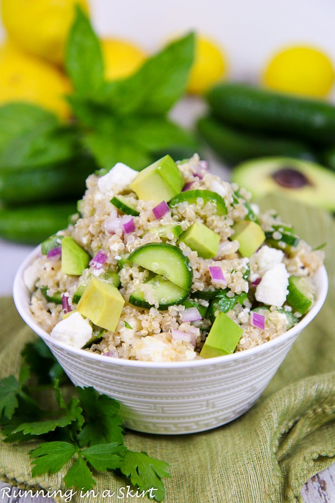 Cucumber Avocado Simple Quinoa Salad 