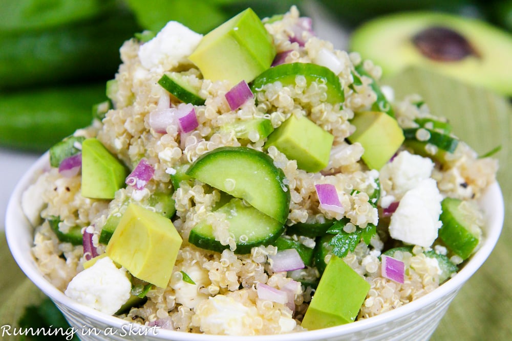 Cucumber Avocado Simple Quinoa Salad