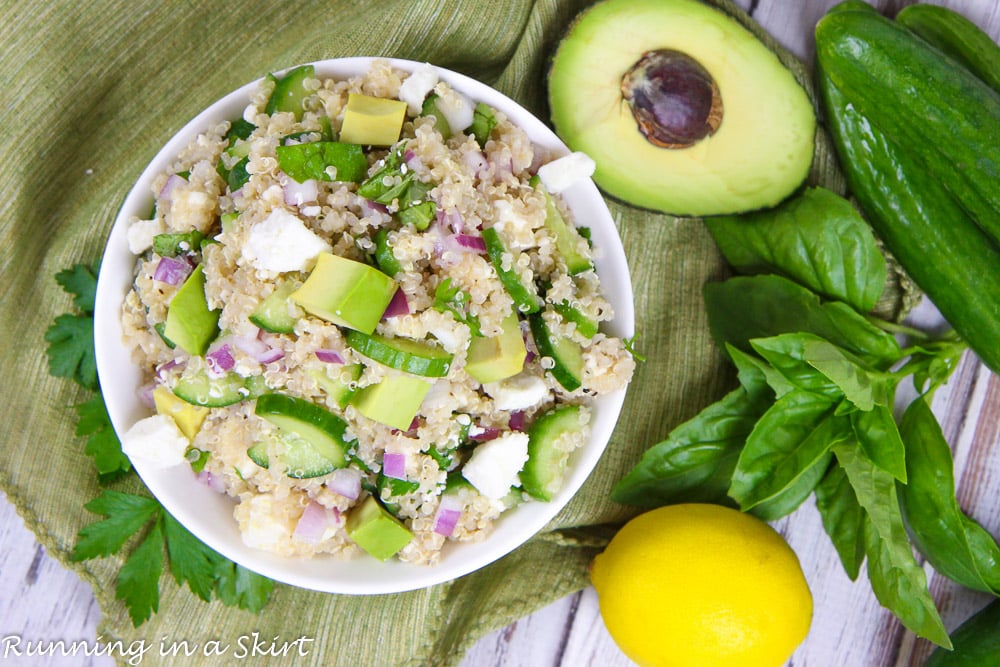 Cucumber Avocado Simple Quinoa Salad 