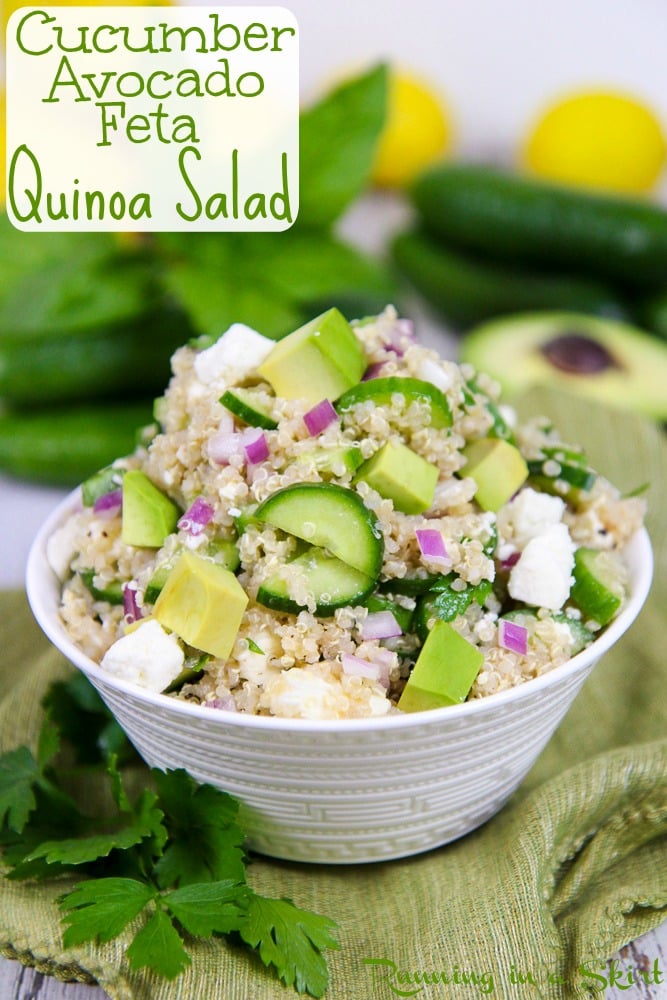 Cucumber Avocado Simple Quinoa Salad