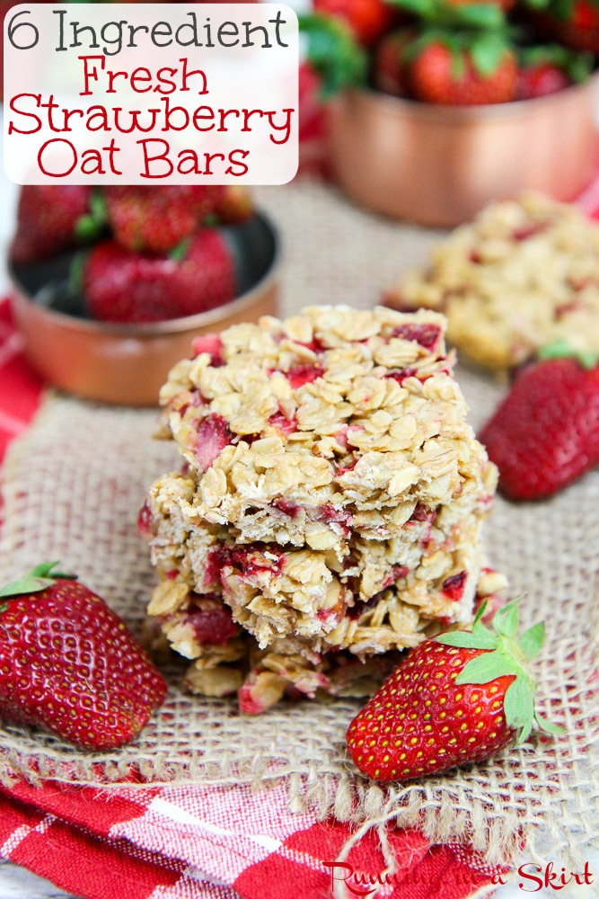 6 Ingredient Oatmeal Fresh Strawberry Bars