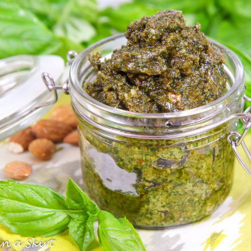 Basil Almond Pesto Recipe Healthy & Homemade « Running in a Skirt