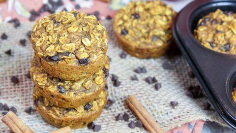 Chocolate Chip Pumpkin Baked Oatmeal Cups recipe