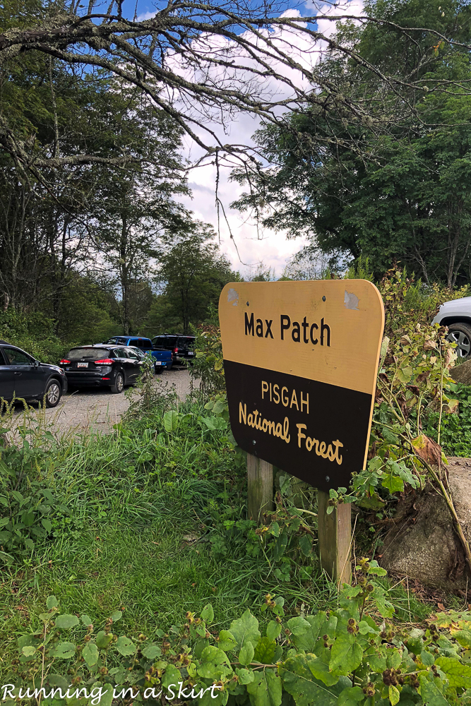 Sign at the entrance of the Max Patch Hike near Asheville NC