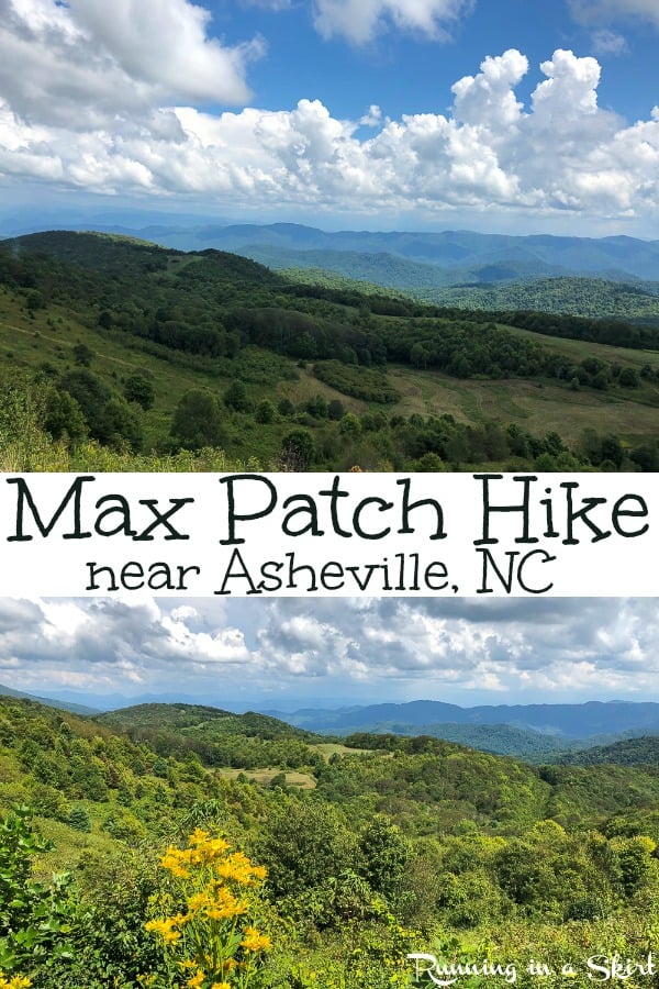 Max Patch Hike - gorgeous mountain hike along the Appalachian Trail (North Carolina) near Hot Springs and Asheville NC.  Perfect for photography, picnics, sunset pictures, and a beautiful sunrise. If you are looking for beautiful Asheville hiking... this is it! / Running in a Skirt #asheville #hiking #outdoors #wnc via @juliewunder