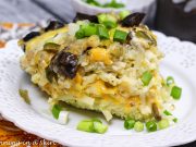 Vegetarian Crock Pot Breakfast Casserole close up.