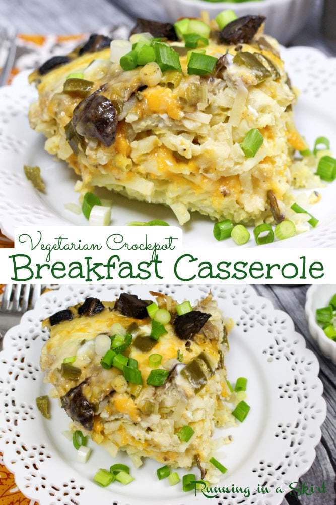 Vegetarian Crock Pot Breakfast Casserole Pinterest Collage