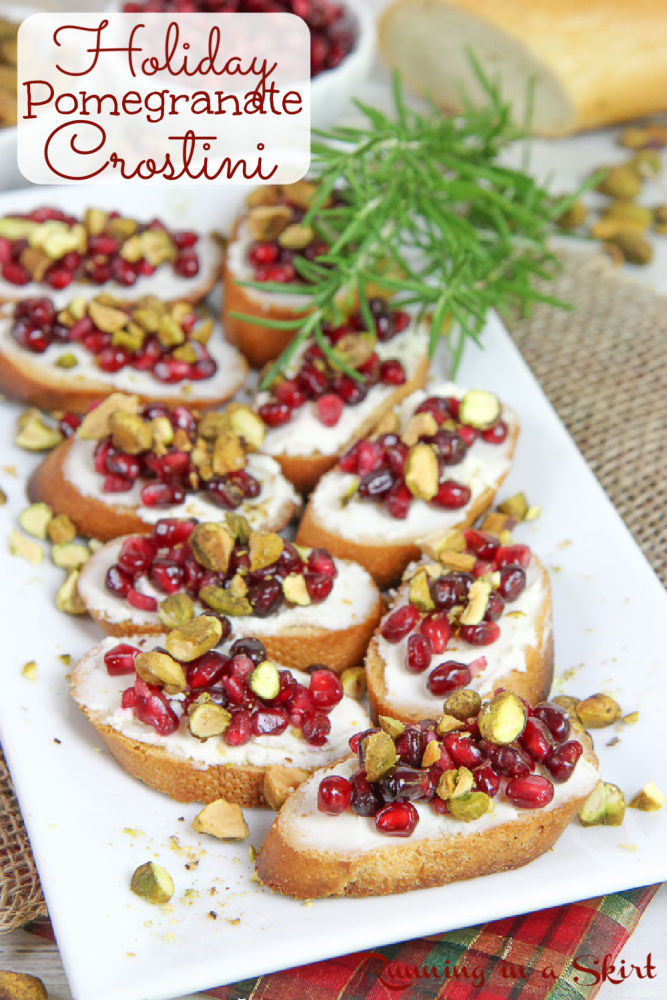 Pistachio Pomegranate Crostini Appetizer for Christmas Pinterest Pin