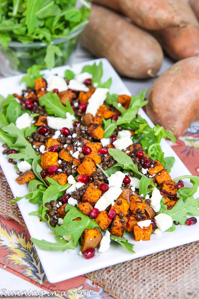 sweet potato lentil feta salad recipe