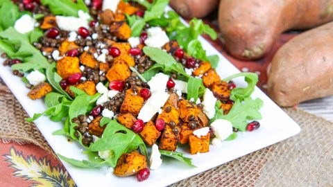 sweet potato lentil feta salad recipe