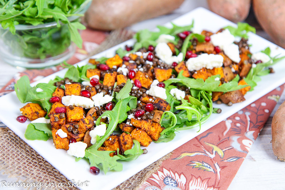 sweet potato lentil feta salad recipe