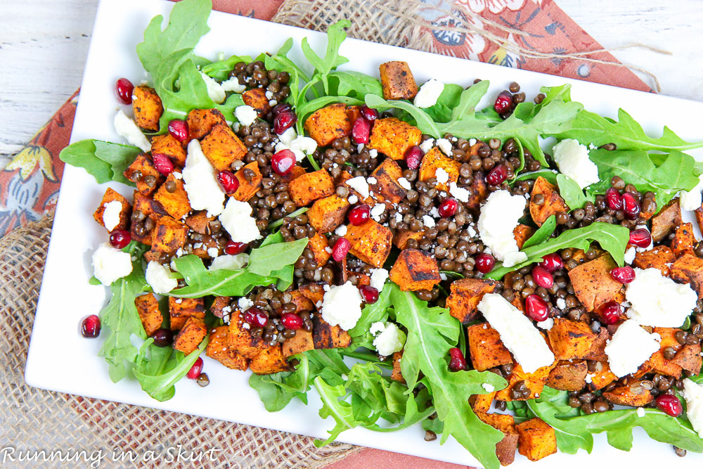 sweet potato lentil feta salad recipe