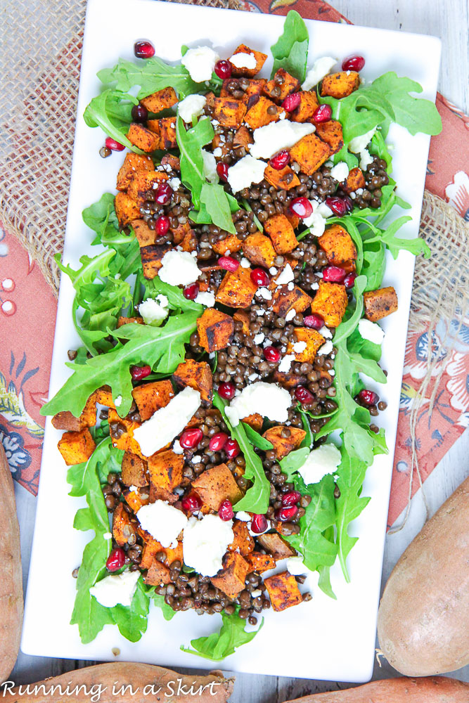 sweet potato lentil feta salad recipe