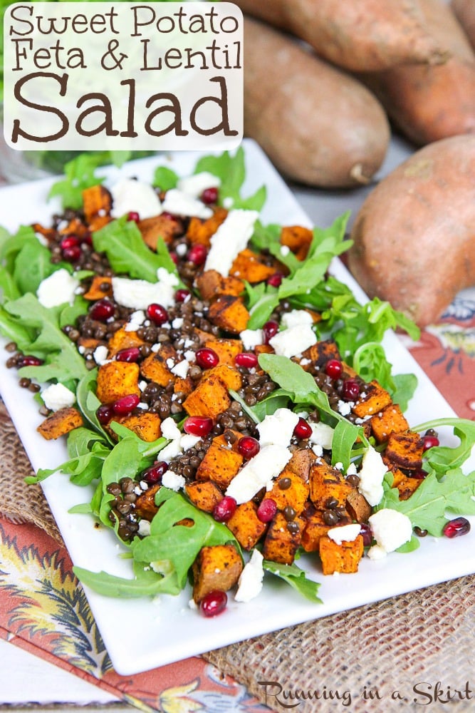 sweet potato lentil feta salad recipe
