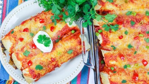 vegetarian three bean enchiladas recipe