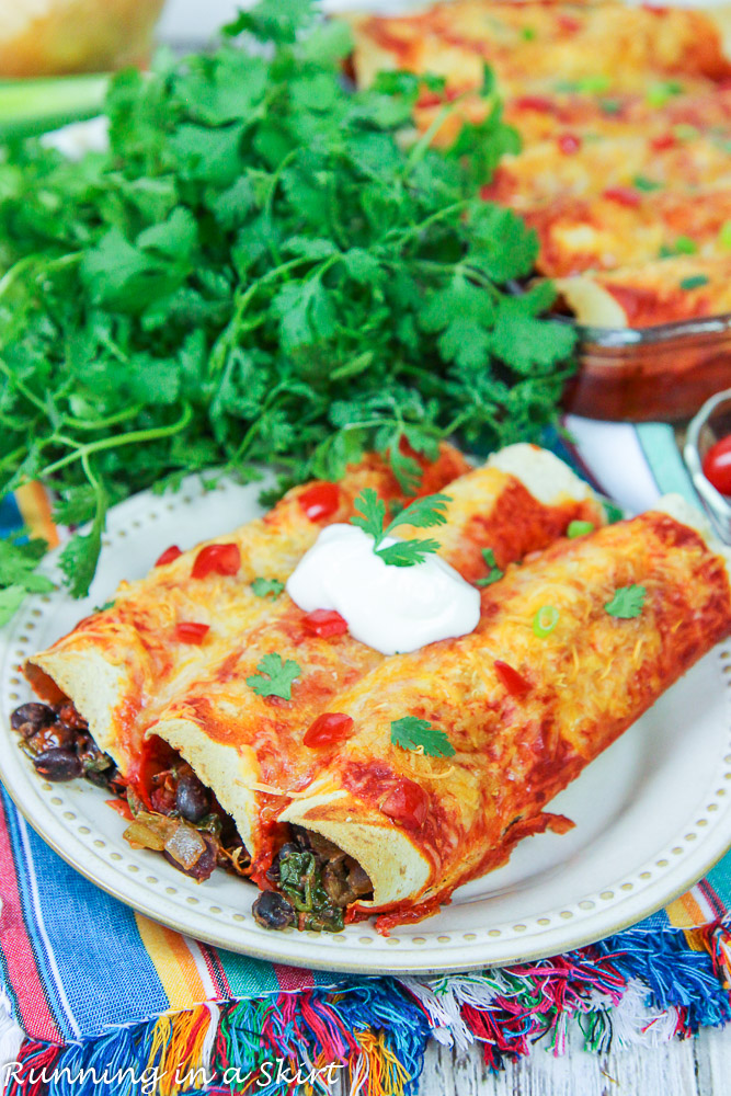 vegetarian three bean enchiladas recipe