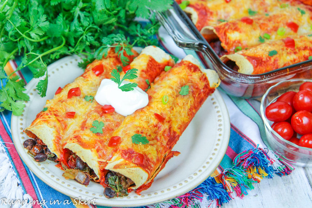 vegetarian three bean enchiladas recipe