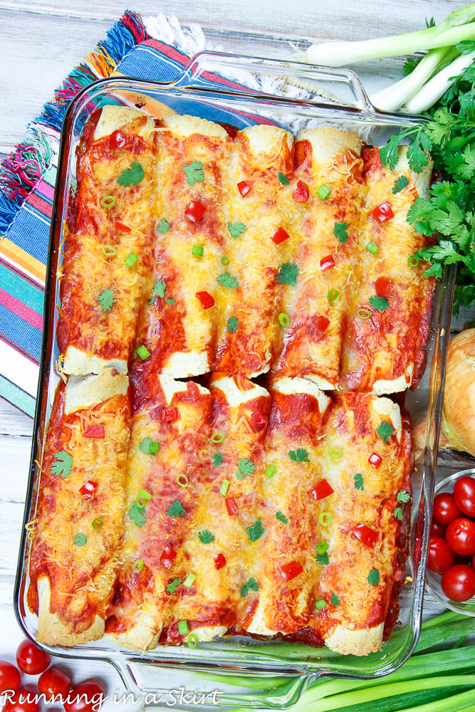 vegetarian three bean enchiladas recipe