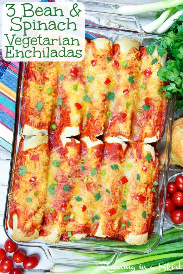 Vegetarian Spinach & Three Bean Enchiladas recipe « Running in a Skirt