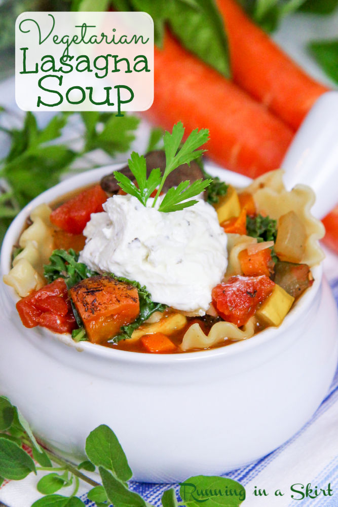Vegetarian Crockpot Lasagna Soup recipe - easy! Pinterest Pin
