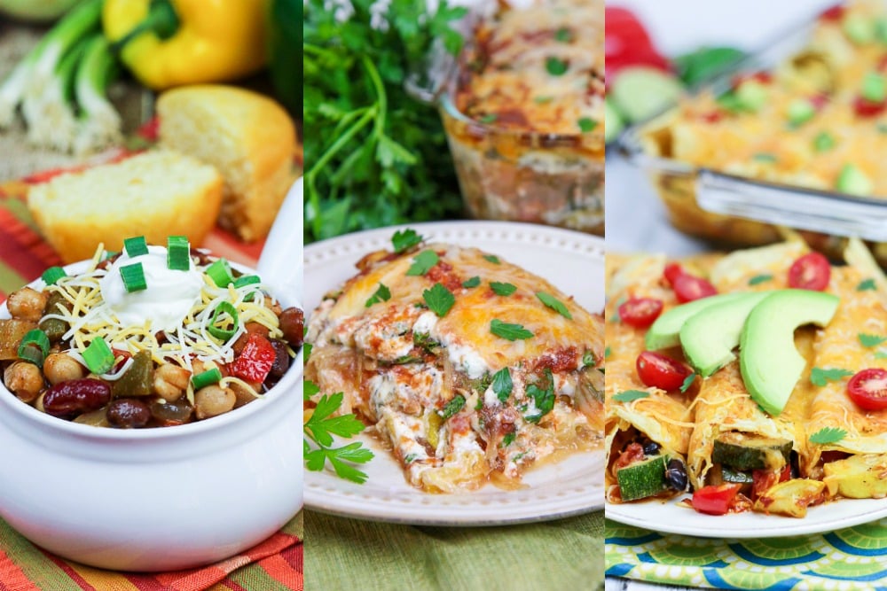Vegetarian Freezer Meals collage
