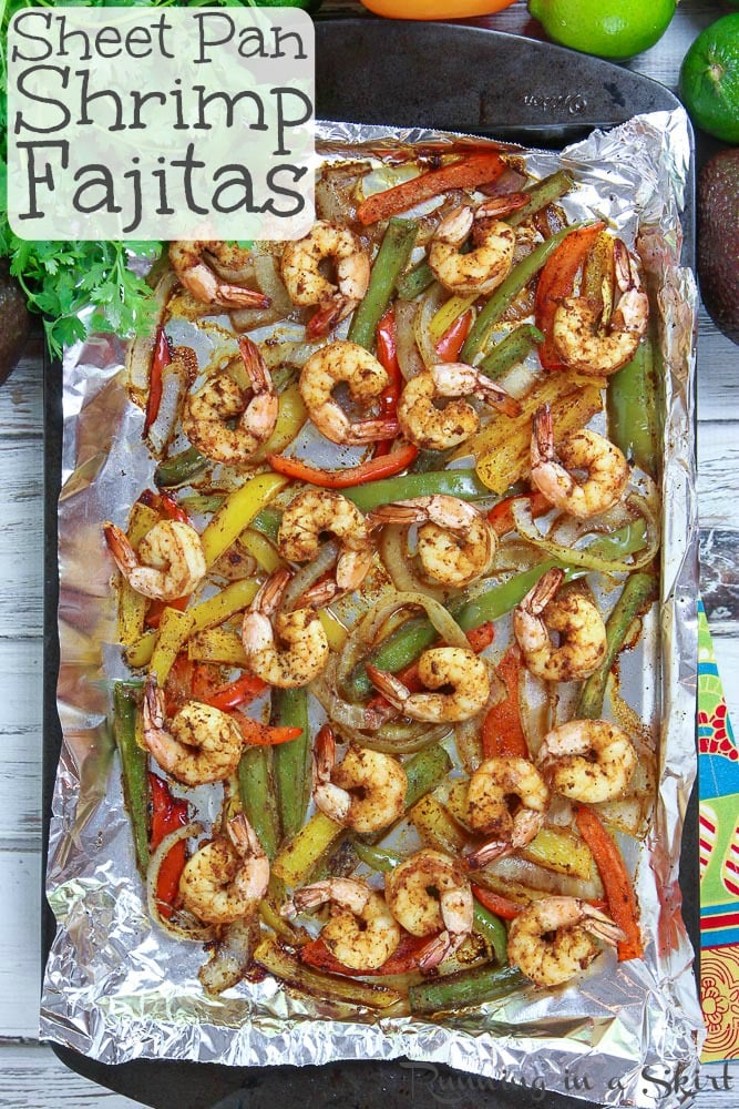 easy sheet pan shrimp fajitas recipe - pescatarian recipes