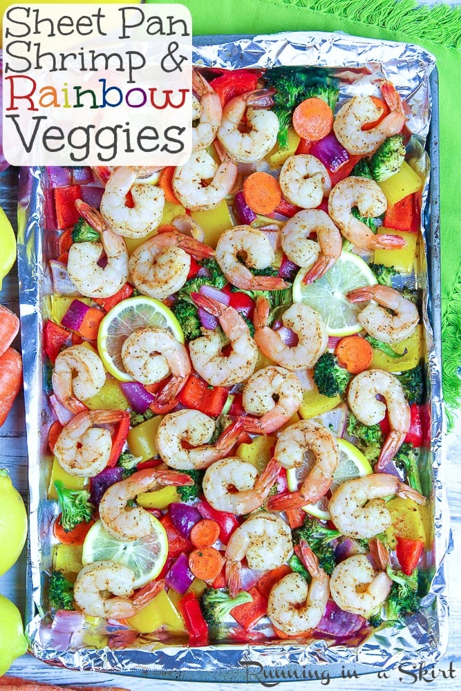 Sheet Pan Shrimp and Vegetables recipe pinterest pin.