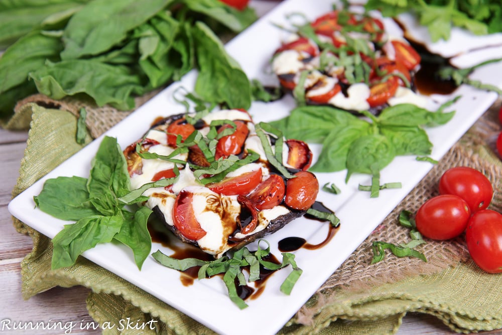 Caprese Stuffed Portobello Mushrooms on a plate.