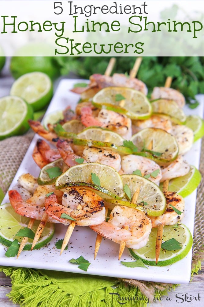 Honey Lime Shrimp Skewers recipe via @juliewunder