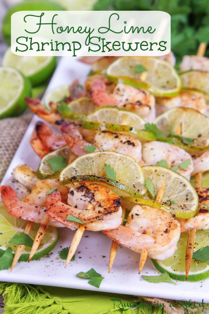 Honey Lime Shrimp Skewers Pinterest Pin