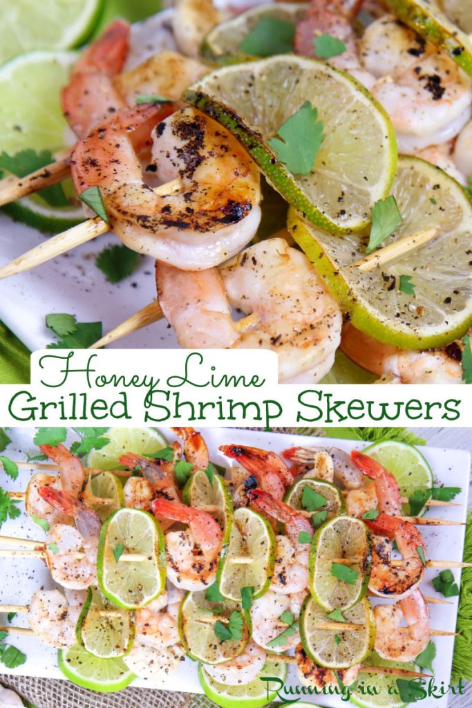Honey Lime Shrimp Skewers Pinterest Collage