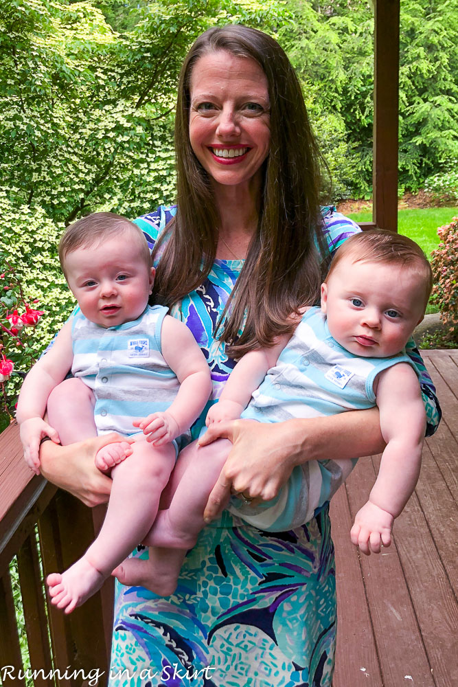 Mom with twins on Mother's Day