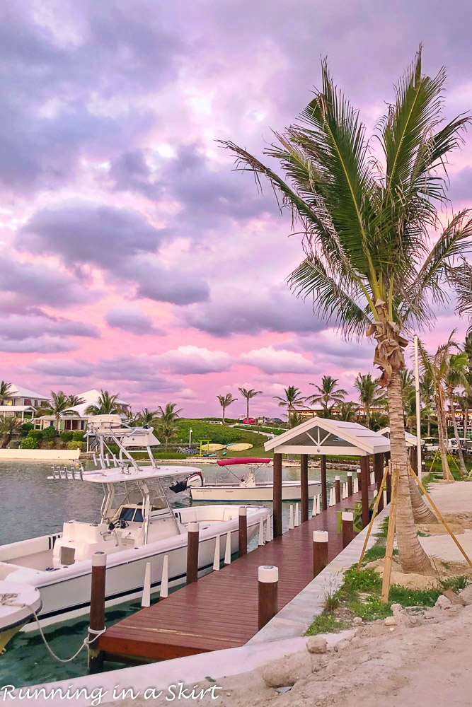 Boats at a dock near Hopetown Bahamas.