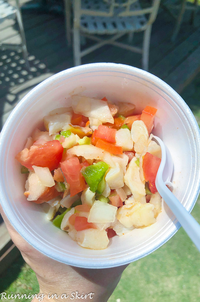 What to do in Hope Town Bahamas - try the conch salad!