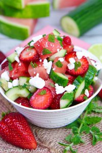 Cucumber Watermelon Strawberry Salad recipe