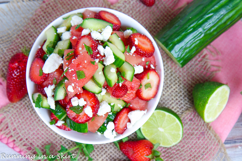 Cucumber Watermelon Strawberry Salad recipe