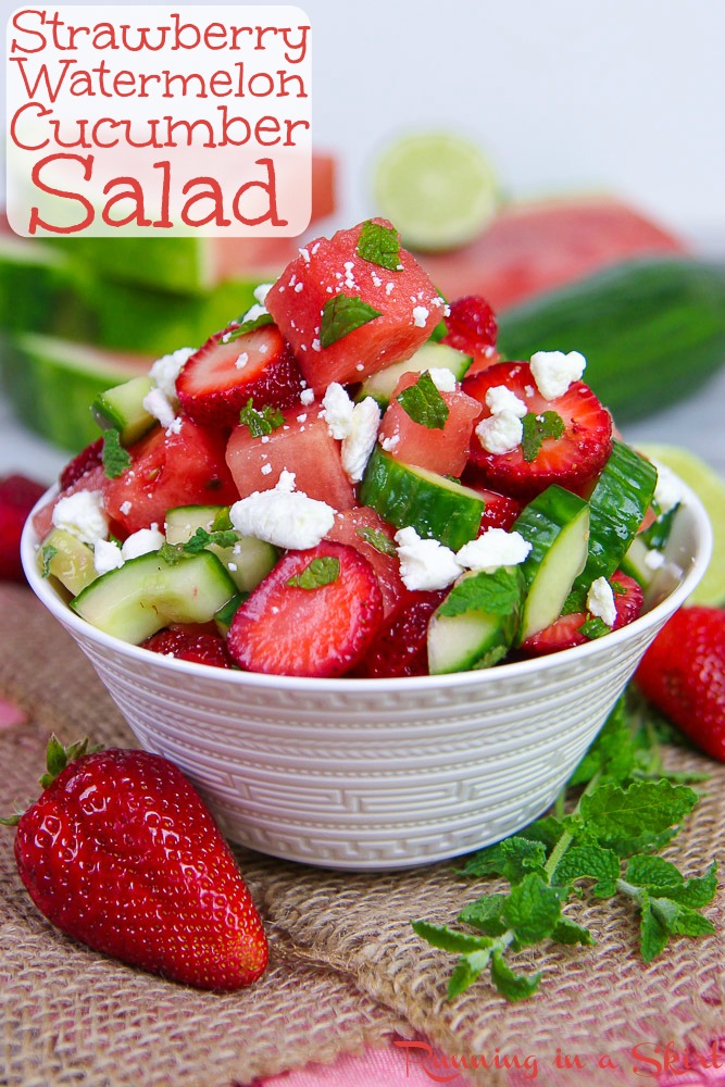 Cucumber Watermelon Strawberry Salad recipe