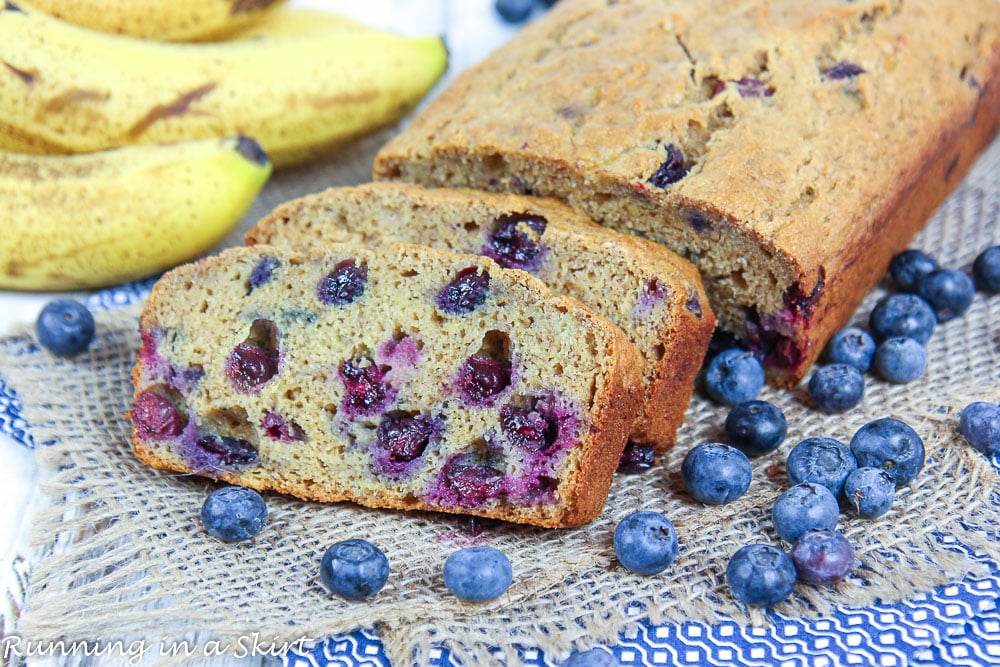 Healthy Blueberry Banana Bread recipe