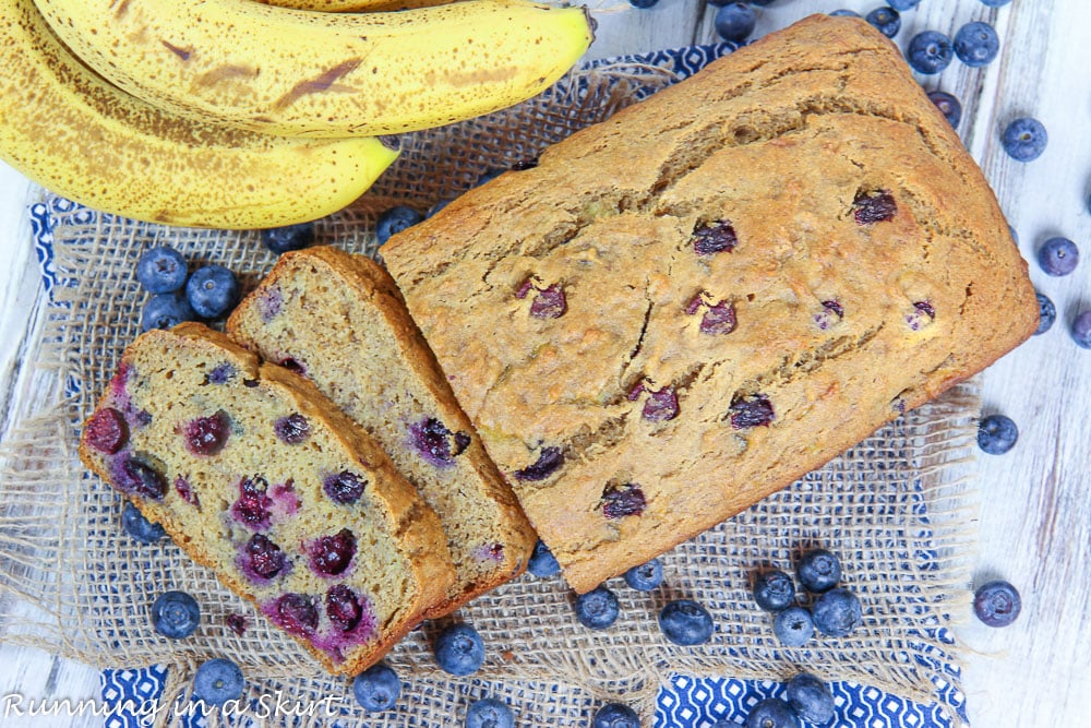 Healthy Blueberry Banana Bread recipe