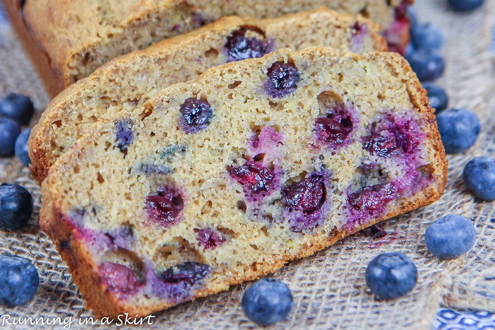 Healthy Blueberry Banana Bread recipe