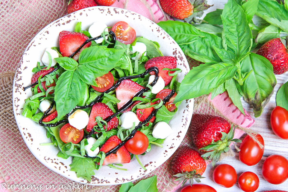 Copycat Panera Strawberry Caprese Salad recipe-