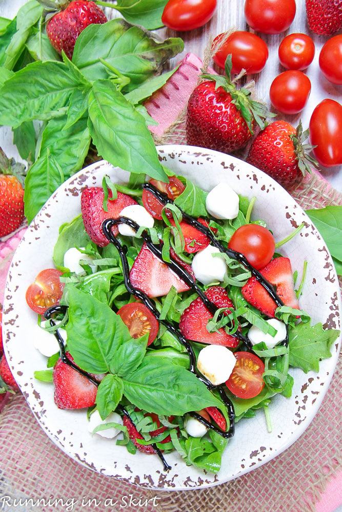 Copycat Panera Strawberry Caprese Salad recipe-