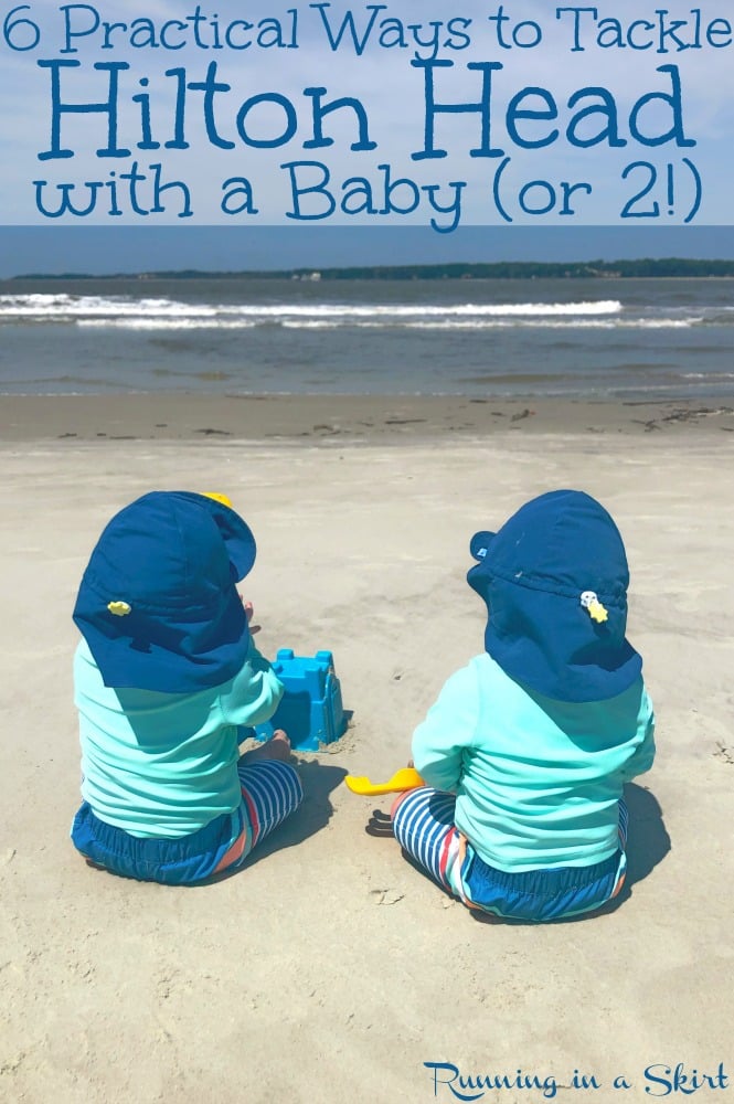 6 Practical Tips to Tackle Hilton Head Island South Carolina with a baby or kids. Includes beach vacation ideas to make going to the beach easier and fun things to do when you get to the island for family vacations. Plus the best restaurants / takeout AND how to rent baby items on the island. / Running in a Skirt #hiltonhead #sc #travel #baby #twins #babytravel #familytravel via @juliewunder